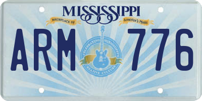 MS license plate ARM776