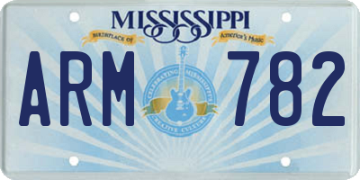 MS license plate ARM782