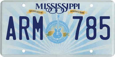 MS license plate ARM785