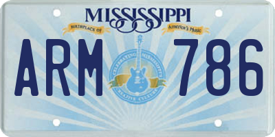 MS license plate ARM786
