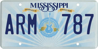 MS license plate ARM787