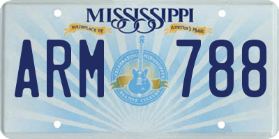 MS license plate ARM788