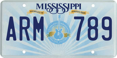 MS license plate ARM789