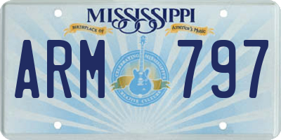 MS license plate ARM797