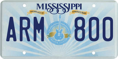MS license plate ARM800