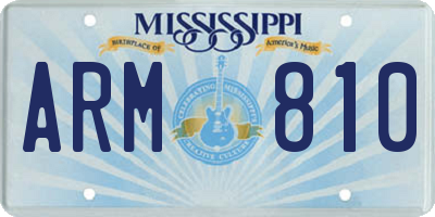 MS license plate ARM810