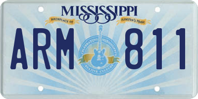 MS license plate ARM811