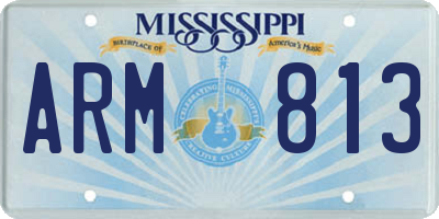 MS license plate ARM813
