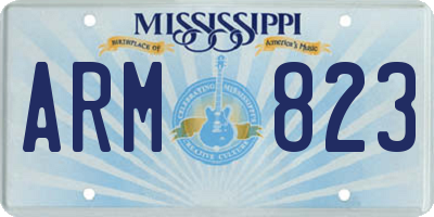 MS license plate ARM823