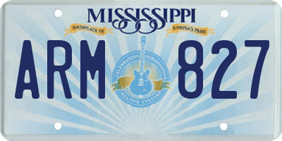 MS license plate ARM827