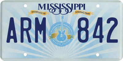 MS license plate ARM842