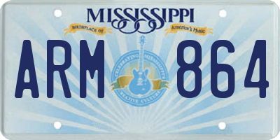 MS license plate ARM864