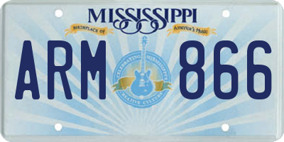 MS license plate ARM866