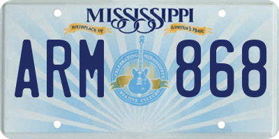 MS license plate ARM868