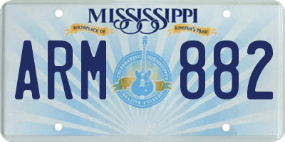 MS license plate ARM882