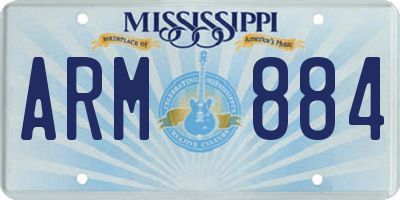 MS license plate ARM884