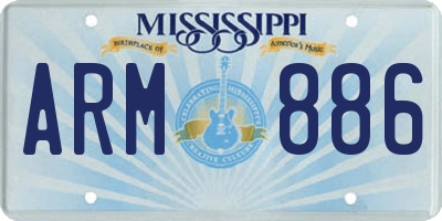 MS license plate ARM886