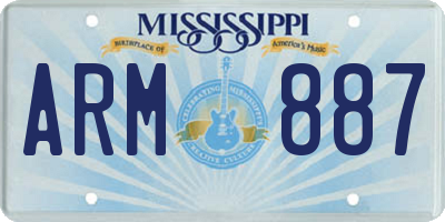 MS license plate ARM887