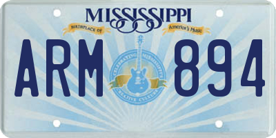 MS license plate ARM894