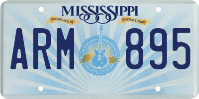 MS license plate ARM895