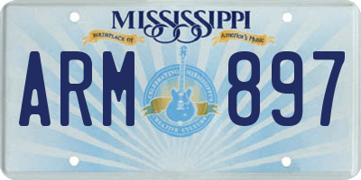 MS license plate ARM897