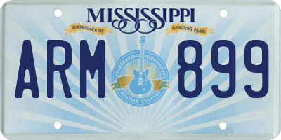 MS license plate ARM899