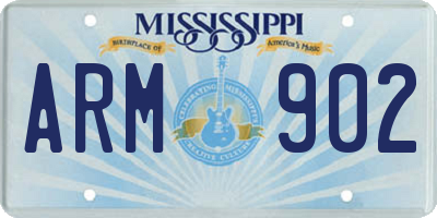 MS license plate ARM902