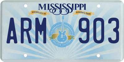 MS license plate ARM903