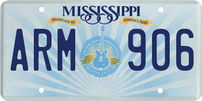 MS license plate ARM906