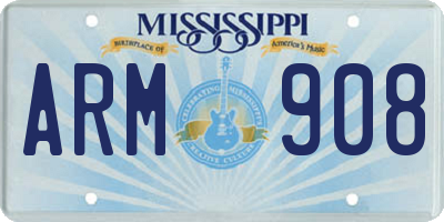 MS license plate ARM908