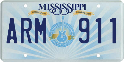 MS license plate ARM911