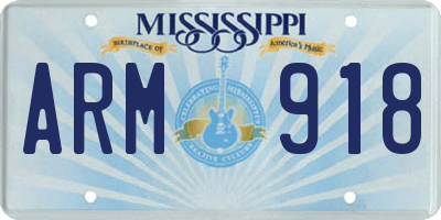 MS license plate ARM918