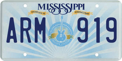 MS license plate ARM919