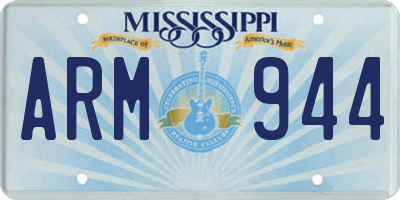 MS license plate ARM944