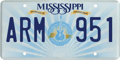 MS license plate ARM951
