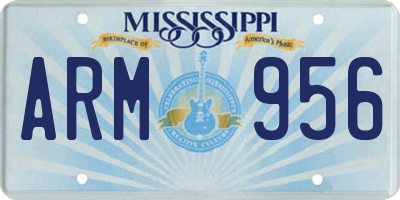 MS license plate ARM956