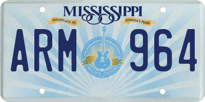 MS license plate ARM964