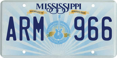 MS license plate ARM966