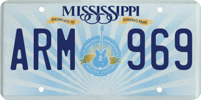 MS license plate ARM969