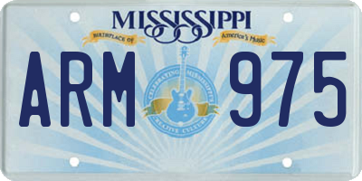 MS license plate ARM975
