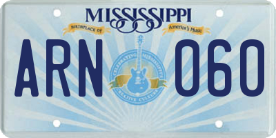 MS license plate ARN060