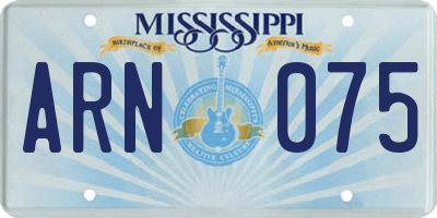 MS license plate ARN075