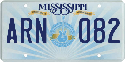 MS license plate ARN082