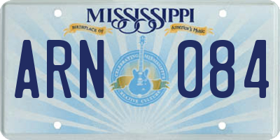 MS license plate ARN084