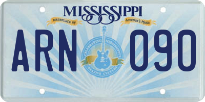 MS license plate ARN090