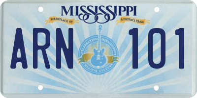 MS license plate ARN101