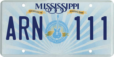 MS license plate ARN111