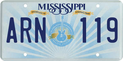 MS license plate ARN119
