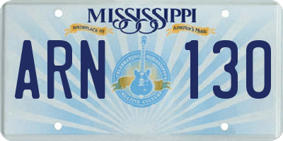 MS license plate ARN130