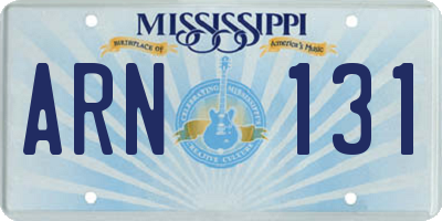 MS license plate ARN131